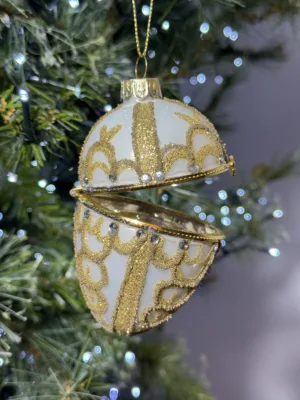 Boule de Noël : L’Écrin des Vœux Dorés, L: 10 cm