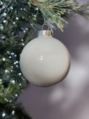 Boule de Noël : en verre blanc mat, D: 8 cm