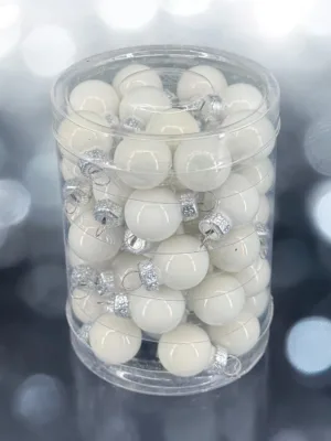 Boule de Noël : en verre mat Blanc hiver, D-2,5 cm