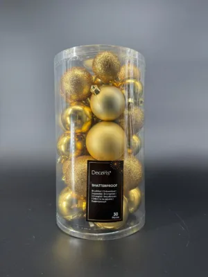 Boule de Noël : mix doré - 6 cm