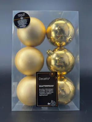 Boule de Noël : mix doré - 8 cm