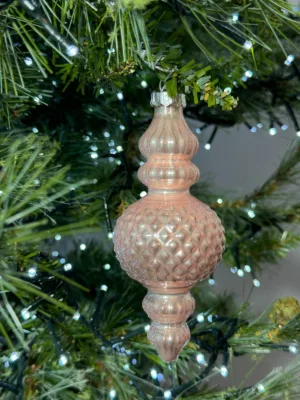 Ornement de Noël : Pendentif en verre, rose pâle - 15 cm