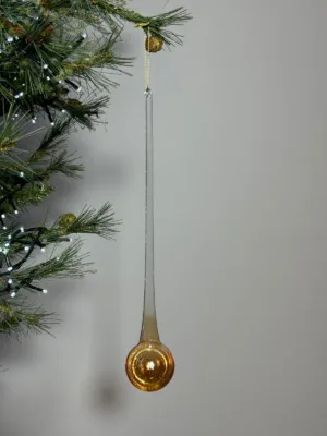 Ornement de Noël : Stalactite en verre, transparent ocre - 30 cm