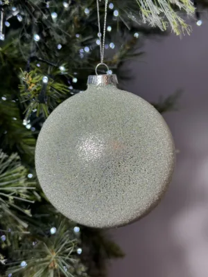 Boule de Noël : en verre vert claire, D: 10 cm