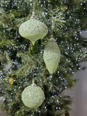 Boule de Noël :  Set “Éclat de Givre" en verre - 3 pieces