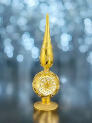 Objet de décoration: Flèche décorative de Noël en verre doré - 28 cm
