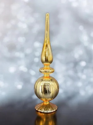Objet de décoration: Flèche décorative de Noël en verre doré - 40 cm