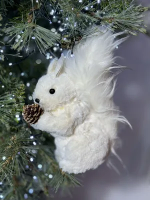 Ornement de Noël : Ecureuil blanc, 24 cm