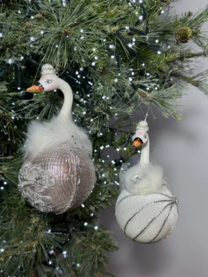 Boules de Noël : Cygne-ballerine, H: 18 cm, D: 8 cm