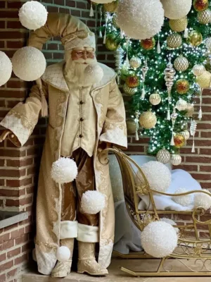 Jouet de Noël : Le Père Noël Doré , 165 cm