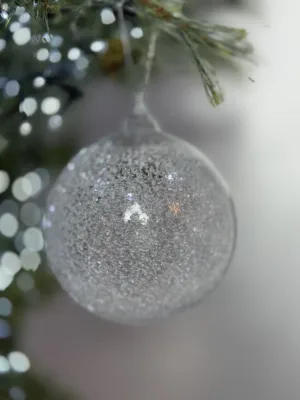 Boule de Noël : Transparente avec effet givré, D: 12 cm