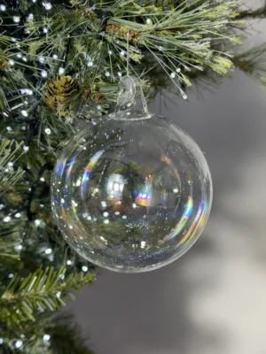 Boule de Noël : Souffle d’Iris en verre, D: 5 cm
