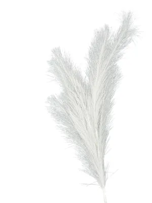 Branche décorative de Noël : branche de pampas blanche , H: 90 cm