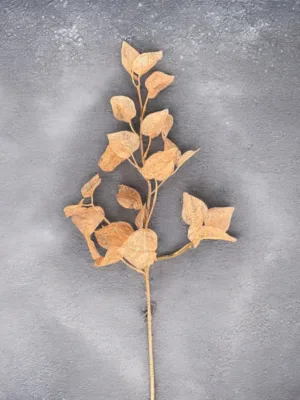 Branche décorative de Noël : Feuilles de rose en cuivre, H: 76 cm