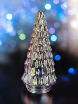 Objet de décoration: Arbres nocturnes en verre;  H: 23,5 cm, D: 10,8 cm
