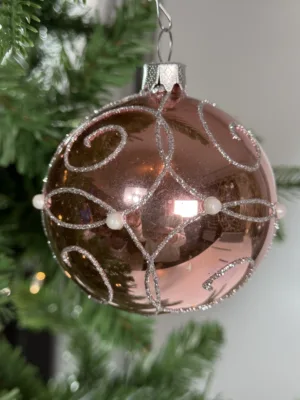 Boule de Noël : en verre, D: 8 cm