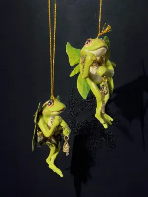 Ornement de Noël : Les grenouilles magiques