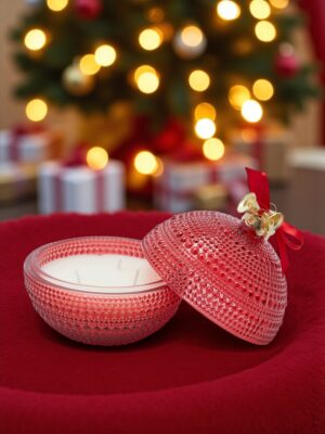 Bougie de Noël décorative rouge, D 11 cm