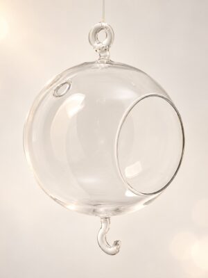 Hanging Glass Sphere with Hook: Ø 10 cm